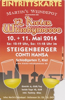Eintrittskarte 12. Kieler Whiskymesse
